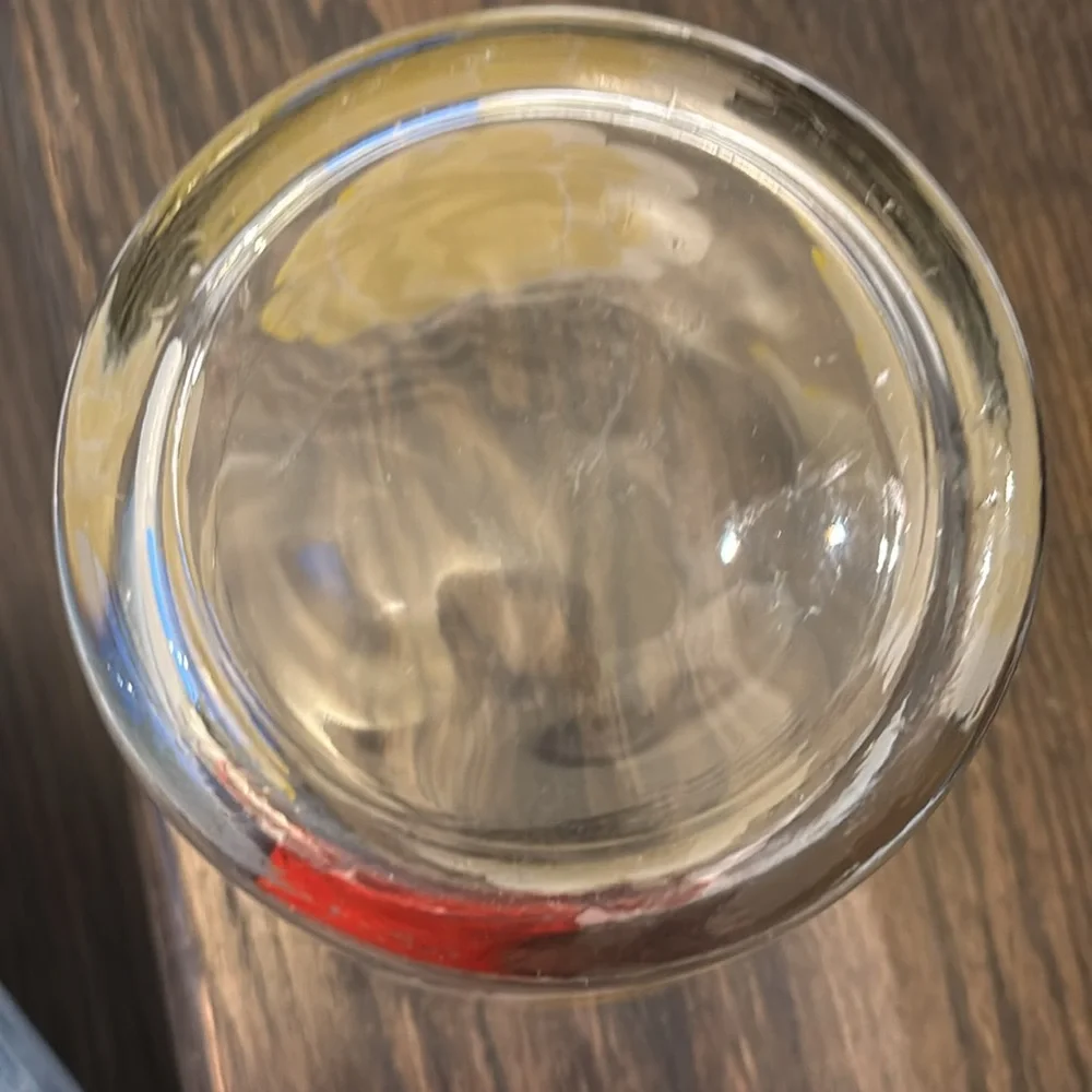 Vintage Colony glass ice bucket, yellow flowers, 6” diameter, 5 “ tall